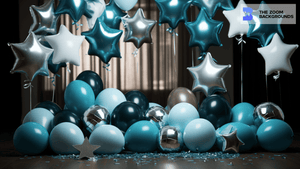 Floating Star Balloons Zoom Background