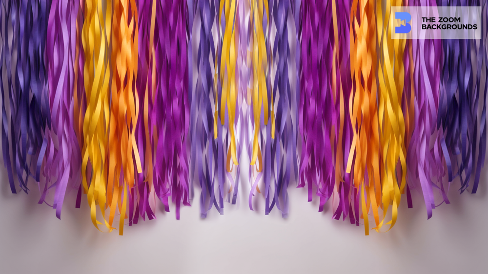 Party Streamers Zoom Background