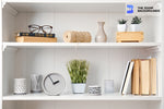 white shelves with plants and dcor zoom background