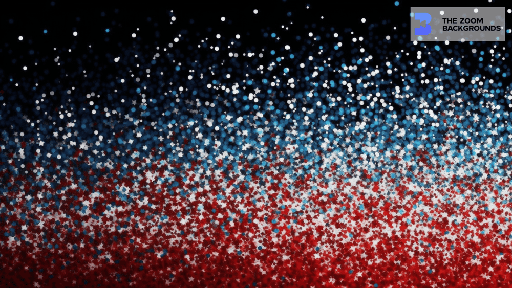 Red and Blue Glitter Zoom Background