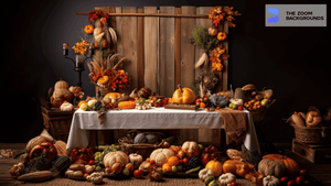 Fall Fruits and Vegetables Zoom Background
