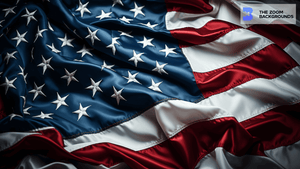 USA Cloth Flag Zoom Background