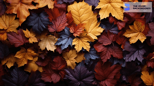 Realistic Fall Leaves Zoom Background – thezoombackgrounds.com