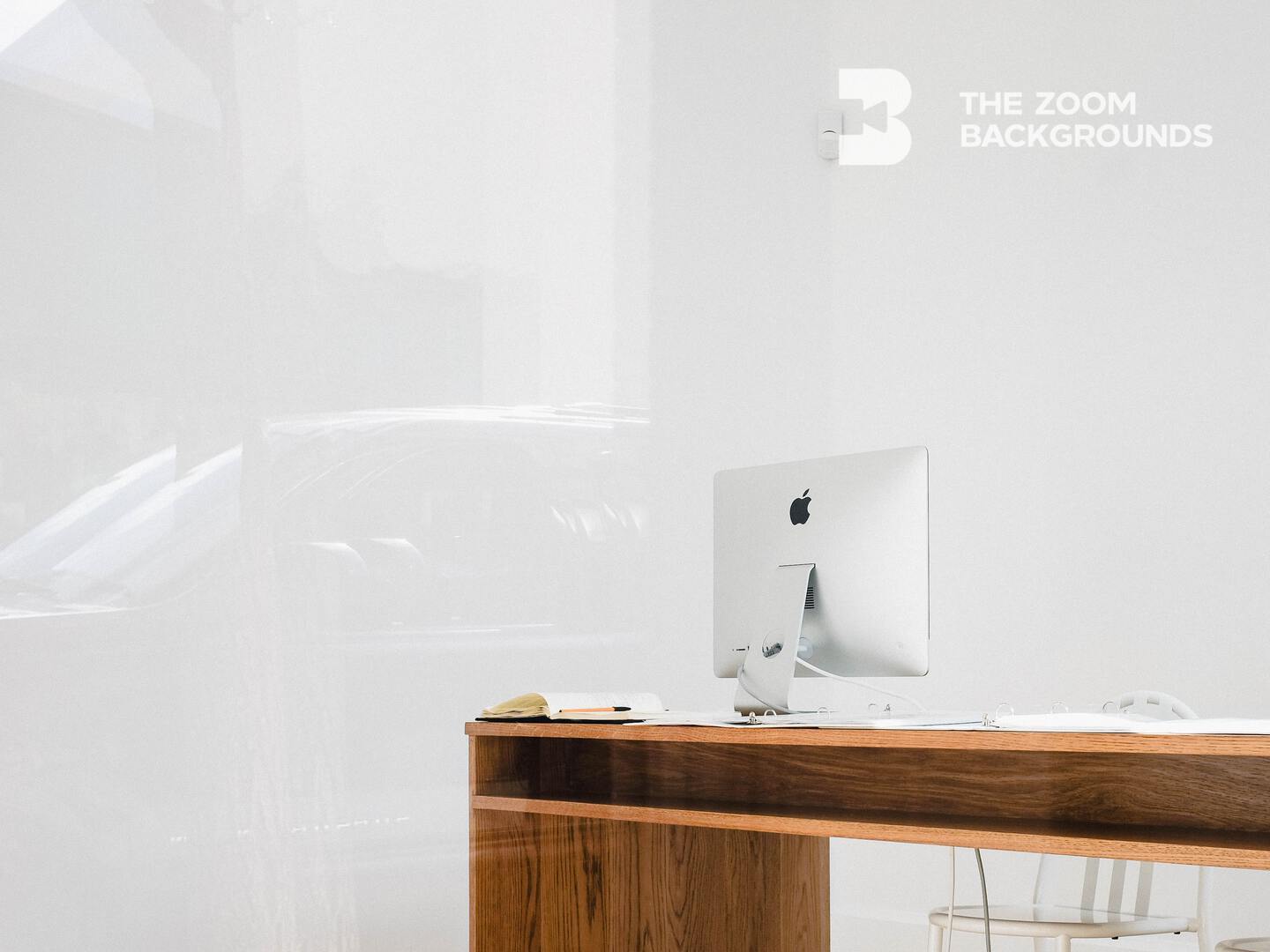 Modern Computer On Office Desk Zoom Backgrounds – thezoombackgrounds.com