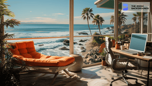 
            
                Load image into Gallery viewer, Modern Beachside Condo Home Office Zoom Background
            
        