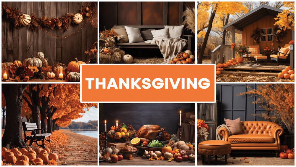 Thanksgiving Zoom Backgrounds Bundle (23 images) + FREE e-book