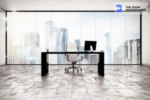 luxury cityview executive office zoom background
