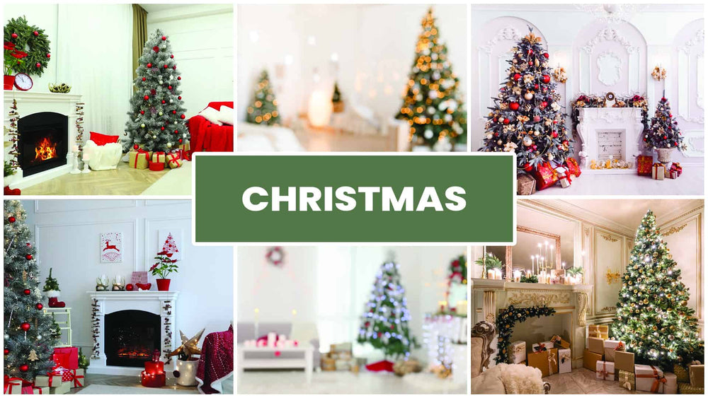 christmas fireplace zoom backgrounds bundle  images  