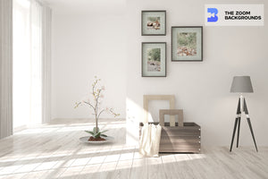modernlooking white room with scandinavian interior design zoom backg