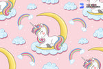 cute illustrated pink unicorn zoom background