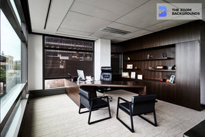 luxury corner office interior zoom background