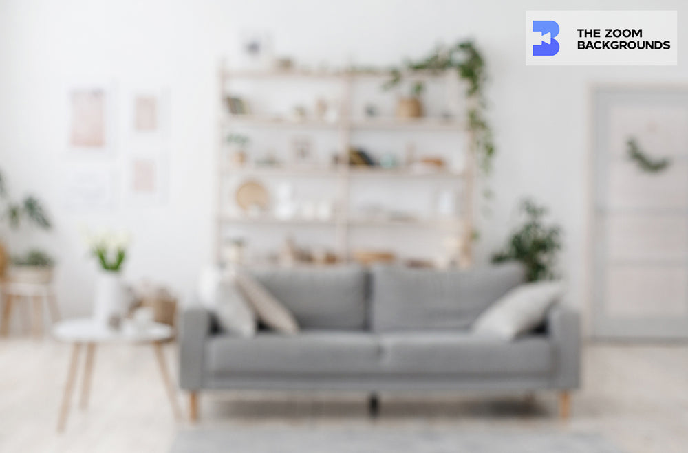 
            
                Load image into Gallery viewer, blurred trendy living room with a grey sofa zoom background
            
        
