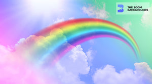 fantasy bright rainbow in sky zoom background