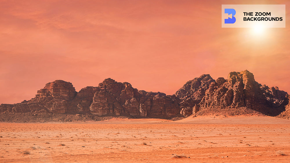 mars landscape with red filter zoom background