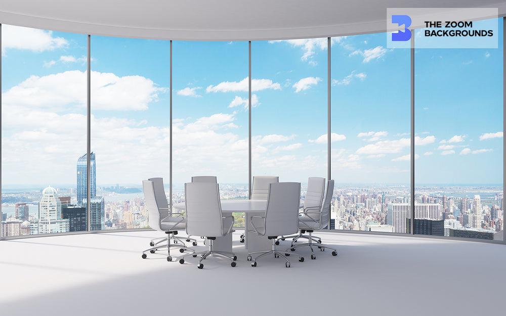 modern office conference room zoom background