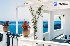
            
                Load image into Gallery viewer, greek home with seaview terrace zoom background
            
        