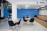 bright modern startup office interiors zoom background