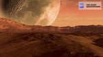 marslike red planet with dry scenery zoom background