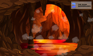 
            
                Load image into Gallery viewer, lava filled cave underground  work in hell zoom background
            
        