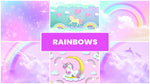 rainbows and unicorns zoom backgrounds bundle  images  free eboo