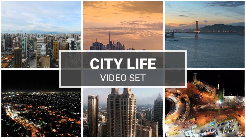 city life zoom backgrounds video set  videos  