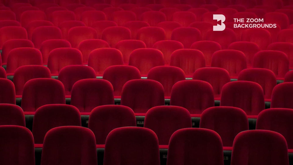 empty red cinema chairs zoom backgrounds