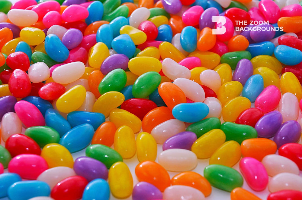 multiple colorful jelly bean candies zoom backgrounds