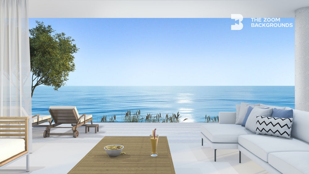 
            
                Load image into Gallery viewer, ocean view beach house background for zoom
            
        
