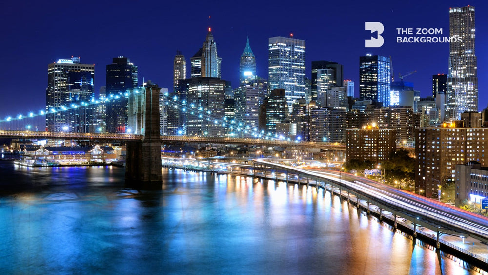 night view of new york city zoom backgrounds