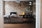 living room design with brick wall zoom backgrounds