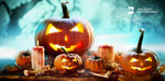 scary halloween pumpkins zoom background