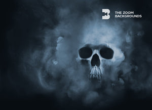 scary skull zoom background